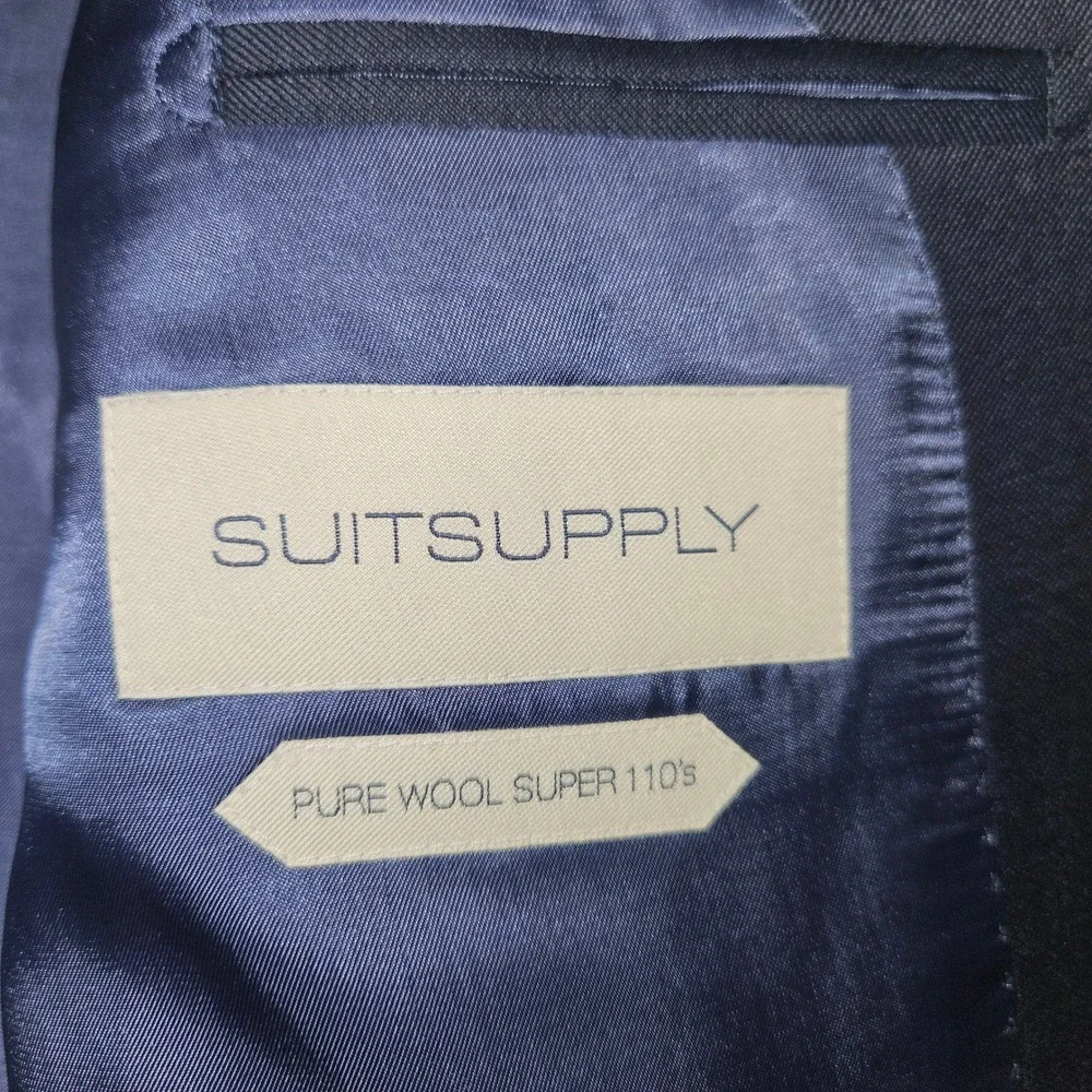 Suitsupply Lazio Slim Fit Blazer Navy Wool Super 110s Vitale Barberis Sz 46R